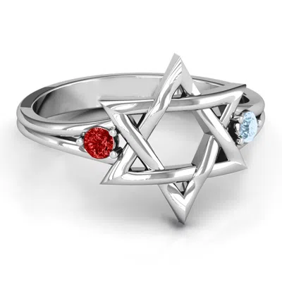 Jewlr Classic Star Of David Birthstone Ring In Silver