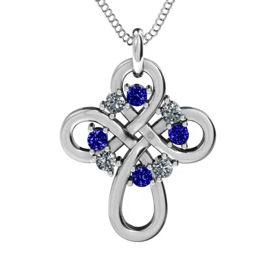 Jewlr Contemporary Celtic Daughters Cross Pendant In Sterling Silver