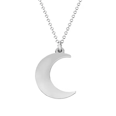 Jewlr Crescent Moon Necklace In Silver