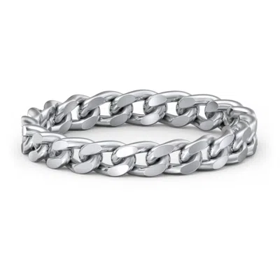 Jewlr Curb Link Chain Ring In Pattern