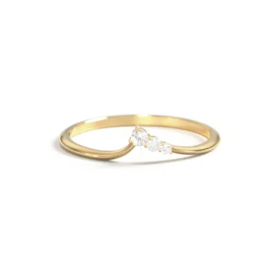 Jewlr Dainty Contour Band With Graduated Accents In Gold