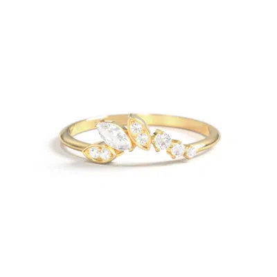 Jewlr Dainty Marquise Contour Band In Gold