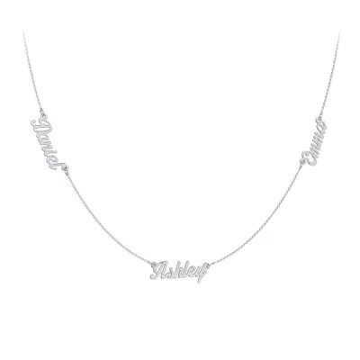 Jewlr Dainty Personalized Three Name Necklace In Purple