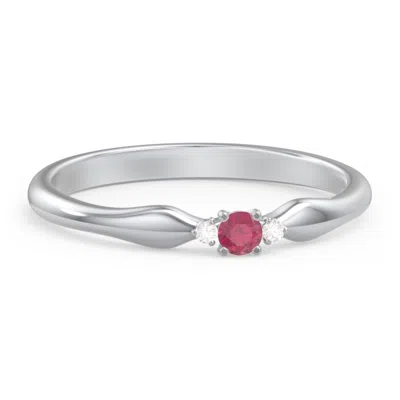 Jewlr Dainty Trinity Stone Promise Ring In Blue