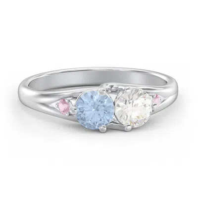 Jewlr Darling Duo Double Gemstone Ring In Blue