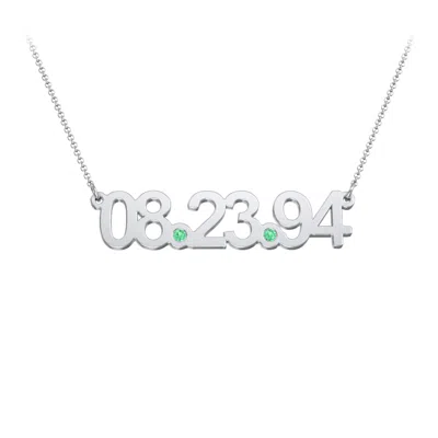 Jewlr Date Necklace With Birthstones In Purple