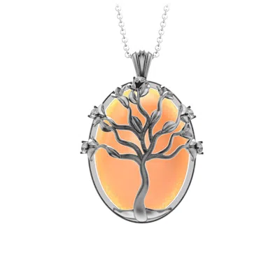 Jewlr Dearest Descendants Vintage Inspired Family Tree Pendant In Red