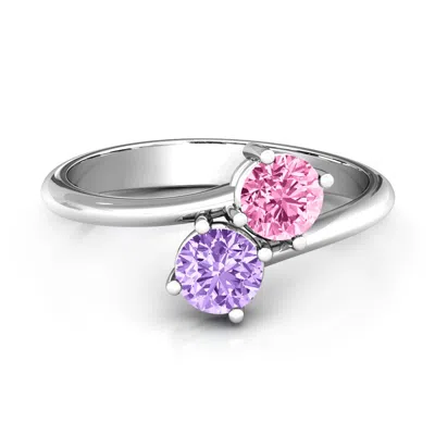 Jewlr Destined For Love Double Gemstone Ring In Silver