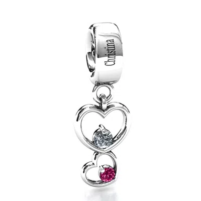 Jewlr Double Heart Nest Bracelet Charm In Purple