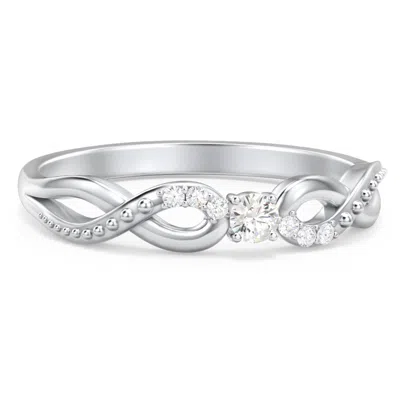 Jewlr Double Infinity Gemstone Ring With Accents In Metallic