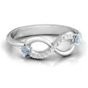 Jewlr Double Stone Infinity Accent Daughters Ring In Silver