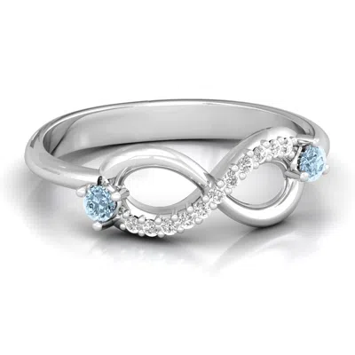 JEWLR DOUBLE STONE INFINITY ACCENT RING