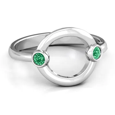 Jewlr Double Stone Birthstone Karma Ring In Silver