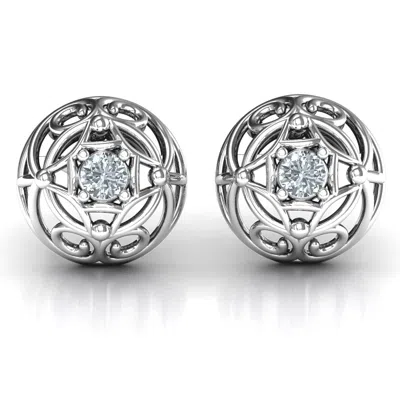 Jewlr Elegant Filigree Dome Earrings In Gold