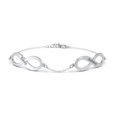 Jewlr Engravable 2 Infinity Bracelet In Neutral