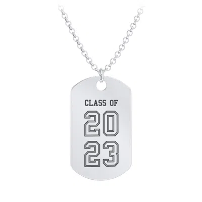 Jewlr Engravable 2023 Graduation Dog Tag Necklace In Purple