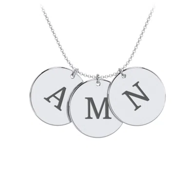 Jewlr Engravable 3 Disc Pendant In Silver
