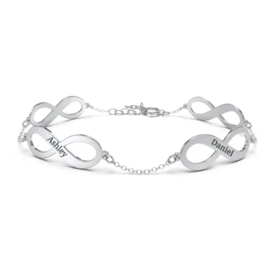 Jewlr Engravable 4 Infinity Bracelet In Silver
