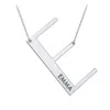 Jewlr Engravable Asymmetrical Initial Necklace - E In Metallic