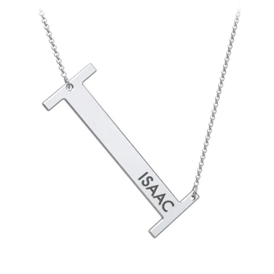 Jewlr Engravable Asymmetrical Initial Necklace - I In Metallic