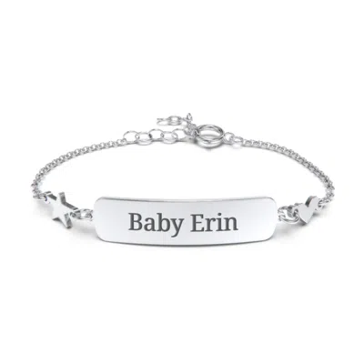 Jewlr Engravable Baby Bracelet With Heart And Star Charms In Orange