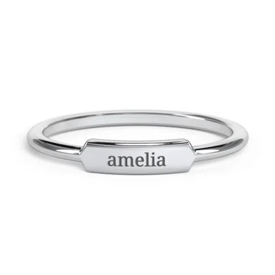 Jewlr Engravable Bar Ring In Metallic