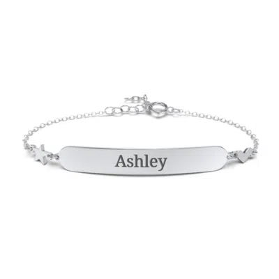 Jewlr Engravable Bracelet With Heart And Star Charms In Silver