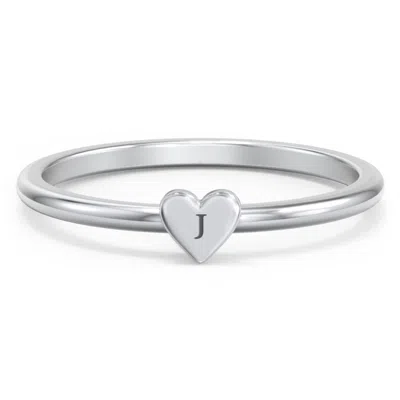 Jewlr Engravable Dainty Heart Ring In Silver
