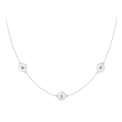 Jewlr Engravable Disc Station Necklace In Purple
