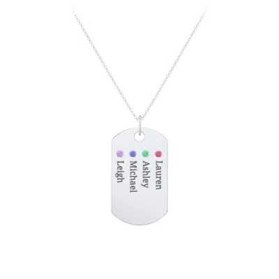 Jewlr Engravable Dog Tag Necklace With 4 Birthstone In Green