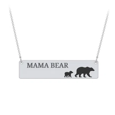 Jewlr Engravable Mama Bear Bar Necklace With 1 Cub In Pattern