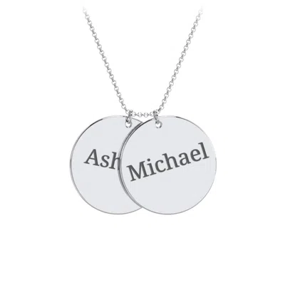 Jewlr Engravable Name 2 Disc Pendant In Orange