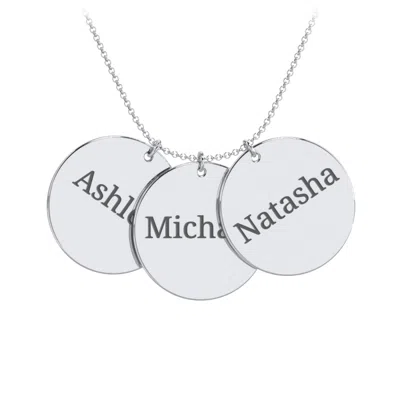 Jewlr Engravable Name 3 Disc Pendant In Green