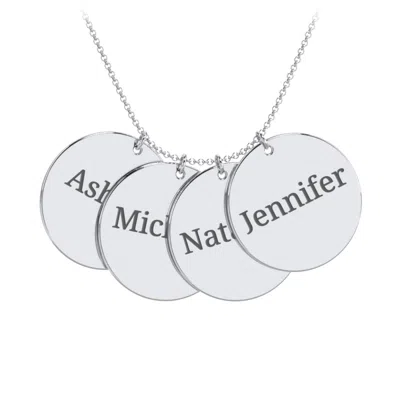 Jewlr Engravable Name 4 Disc Pendant In Burgundy