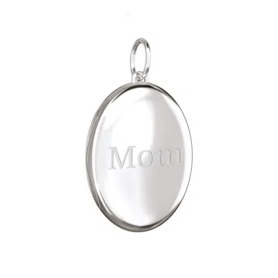 Jewlr Engravable Oval Photo Locket Necklace In Silver