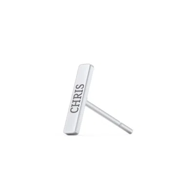 Jewlr Engravable Petite Bar Single Stud In Pink