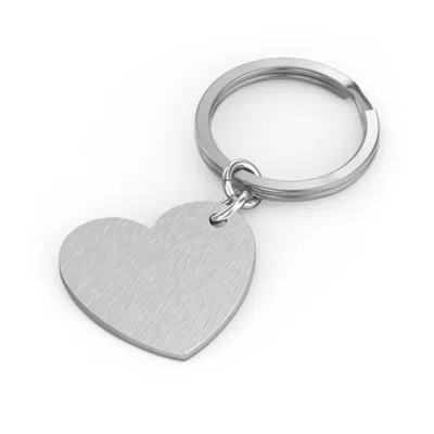 Jewlr Engravable Photo Heart Disc Keychain In Silver
