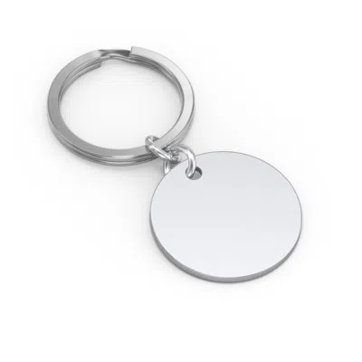 Jewlr Engravable Photo Round Disc Keychain In Silver