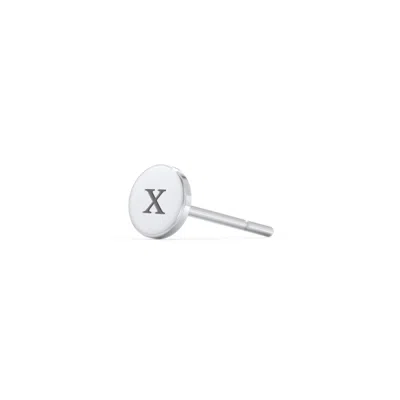 Jewlr Engravable Round Disc Single Stud In Pink