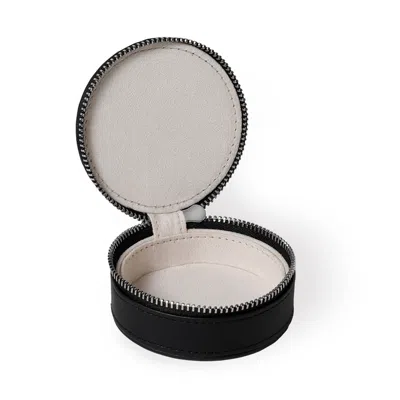 Jewlr Engravable Round Jewelry Travel Case In Black In Multi