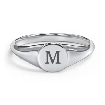 Jewlr Engravable Round Signet Ring In Silver
