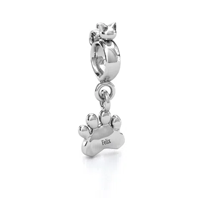 Jewlr Engraved Cat's Paw Bracelet Charm In Pattern