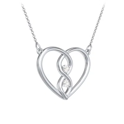 Jewlr Entwined Infinity Heart Necklace In Metallic