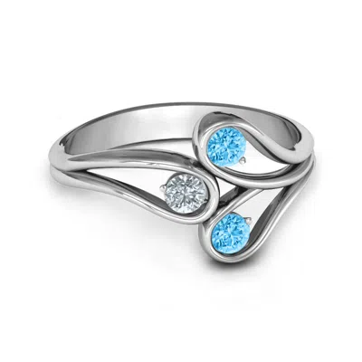 Jewlr Eternal Elegance Three-stone Ring In Multi