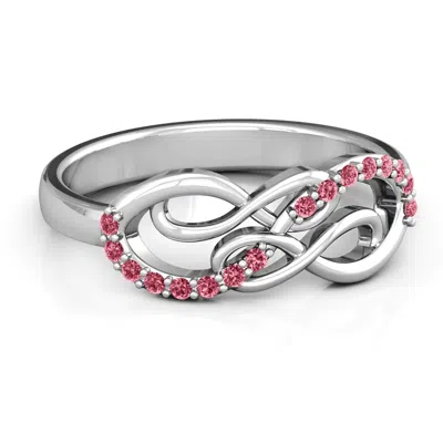Jewlr Everlasting Infinity Daughters Ring With Gemstones In Silver