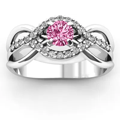 Jewlr Fancy Woven Birthstone Ring In Silver