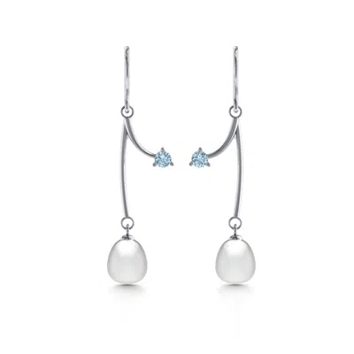 Jewlr Freshwater Pearl Vine Earrings In Metallic