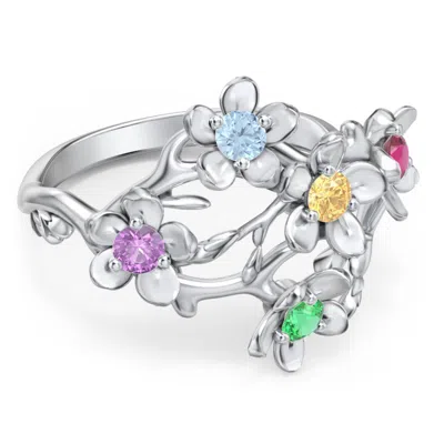 Jewlr Garden Party Birthstone Ring In Silver