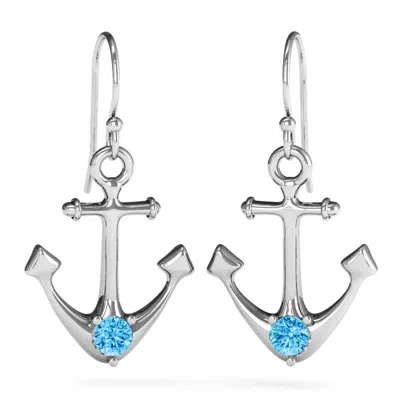 Jewlr Gemstone Anchor Earrings In Transparent