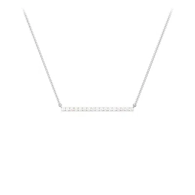 Jewlr Gemstone Bar Pendant Necklace In Metallic